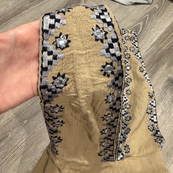 Free People Tan v-neck romper. - Picture 7 of 9